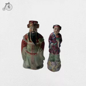Coppia Statuette Cinesi in Porcellana Anni '60