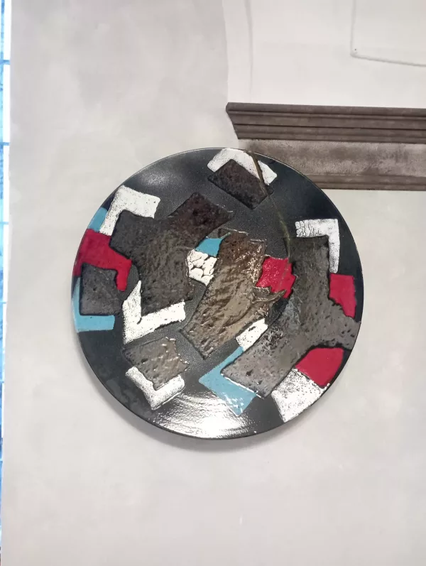 Piatto D'Orsi Multicolor in Ceramica Anni '90 - immagine 2