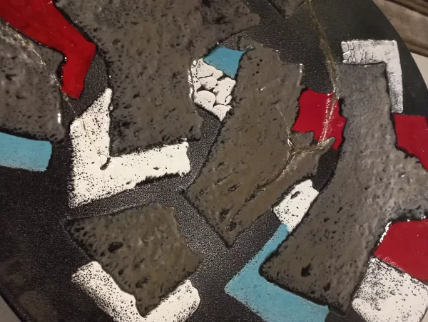 Piatto D'Orsi Multicolor in Ceramica Anni '90 - immagine 3