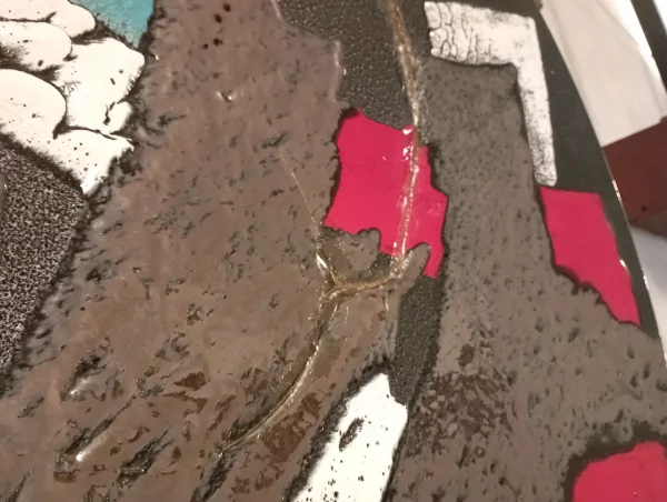 Piatto D'Orsi Multicolor in Ceramica Anni '90 - immagine 5