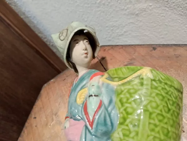 Coppia Portatori in Porcellana Giapponese Inizio '900 - immagine 7