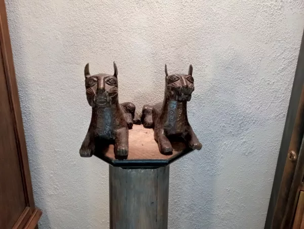 Coppia Cani in Bronzo Cultura Africana Anni '30 - immagine 2