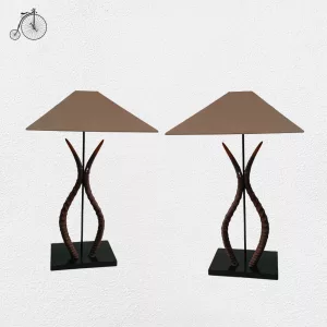 Coppia Lampade Corna di Antilope