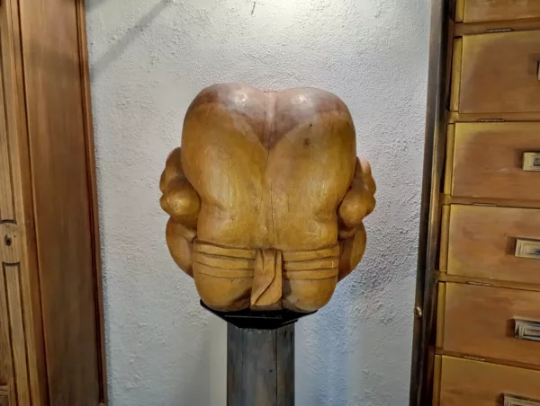 Grande Yogi Pensatore in Legno Massiccio - immagine 4
