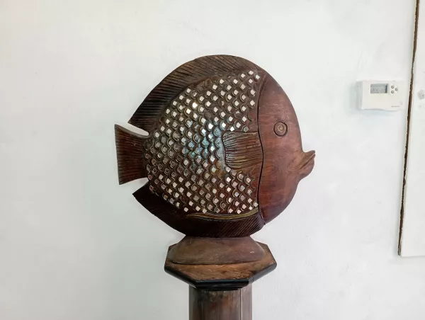 Scultura Lignea Pesce Esotico Anni '70 - immagine 3