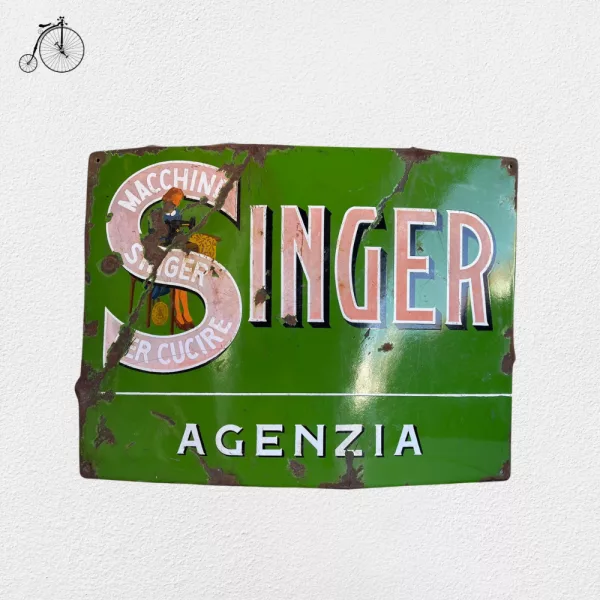 Targa Smaltata Macchine Singer 1950