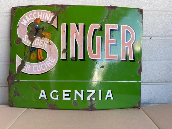 Targa Smaltata Macchine Singer 1950 - immagine 2