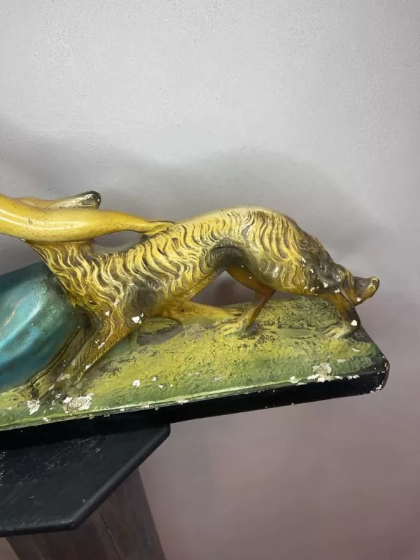 Scultura Donna & Levrieri Afgani 1920 - immagine 7