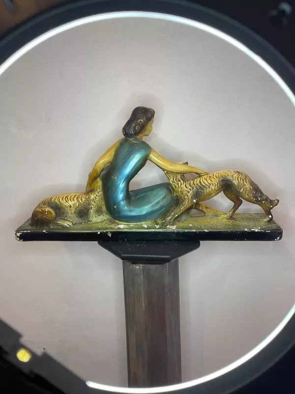 Scultura Donna & Levrieri Afgani 1920 - immagine 6