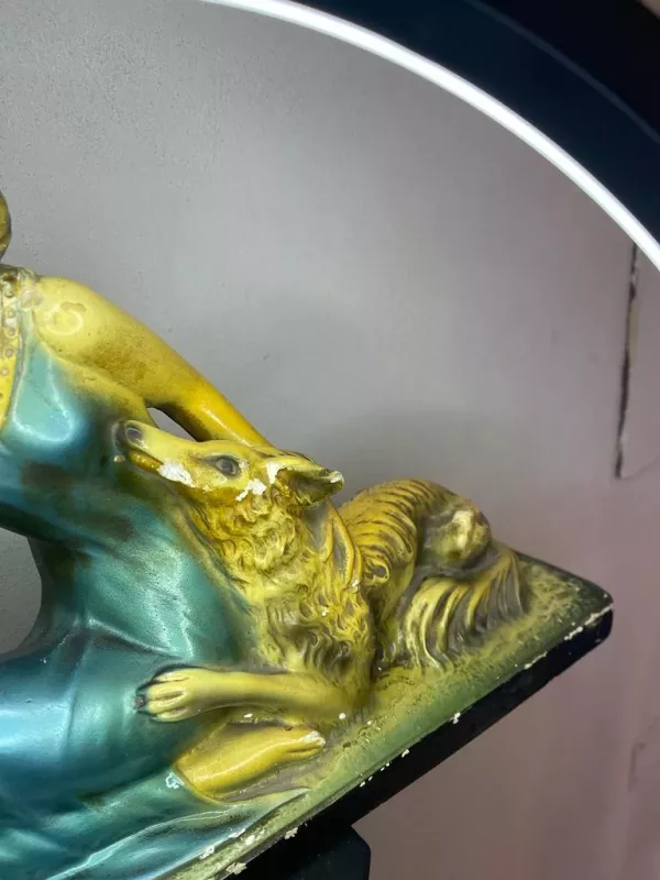 Scultura Donna & Levrieri Afgani 1920 - immagine 4