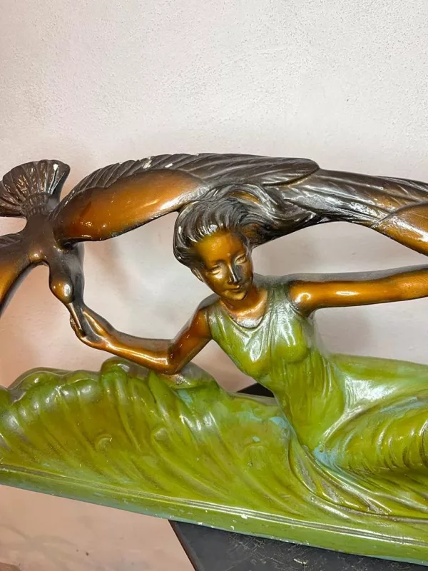 Scultura Donna & Uccelli Arnova 1920 - immagine 5