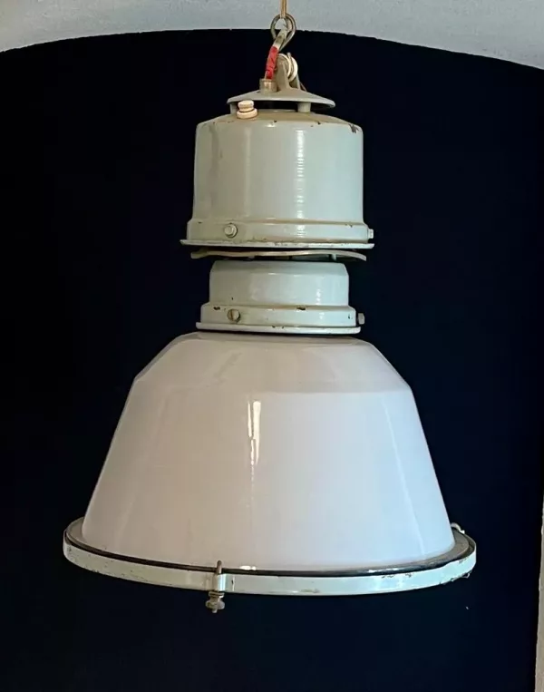 Lampadario Industrial in Metallo Smaltato - immagine 2