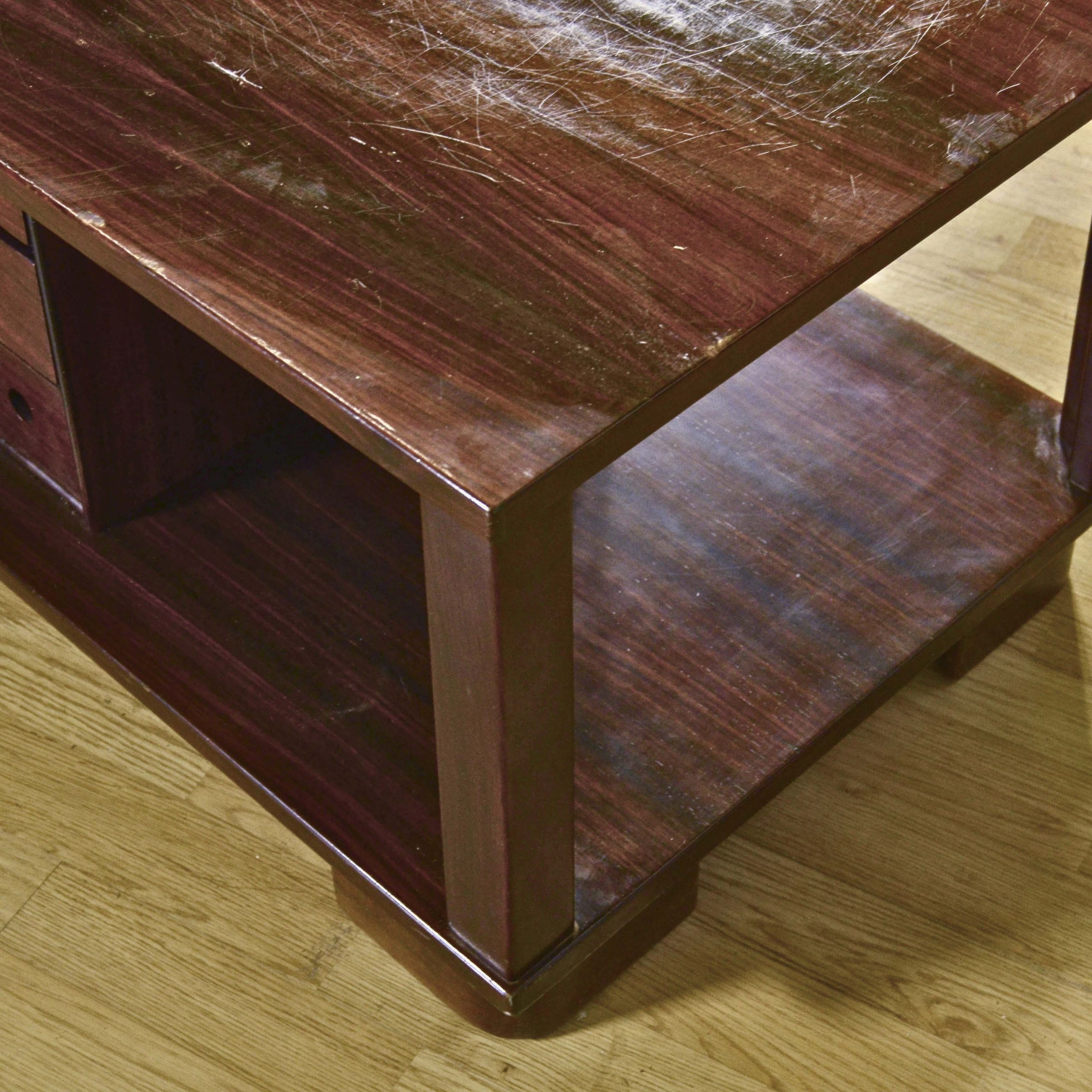 Tavolino da caffè con portariviste, cassetti e piattino anni '50 - immagine 20