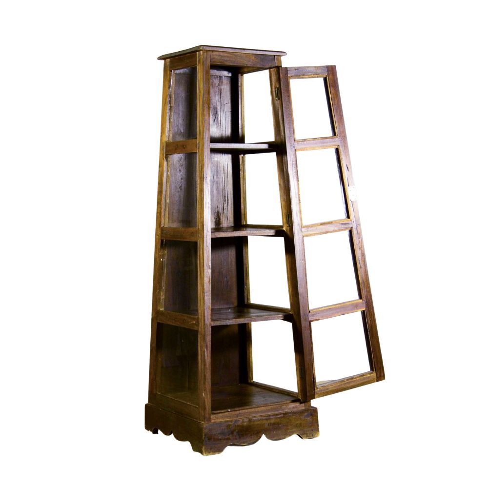 Bacheca Piramidale 4 Ripiani in Massello e Vetro