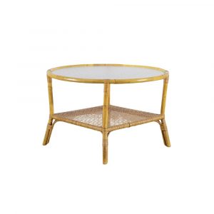 Tavolino da Caffè in Bambù e Rattan Anni '50