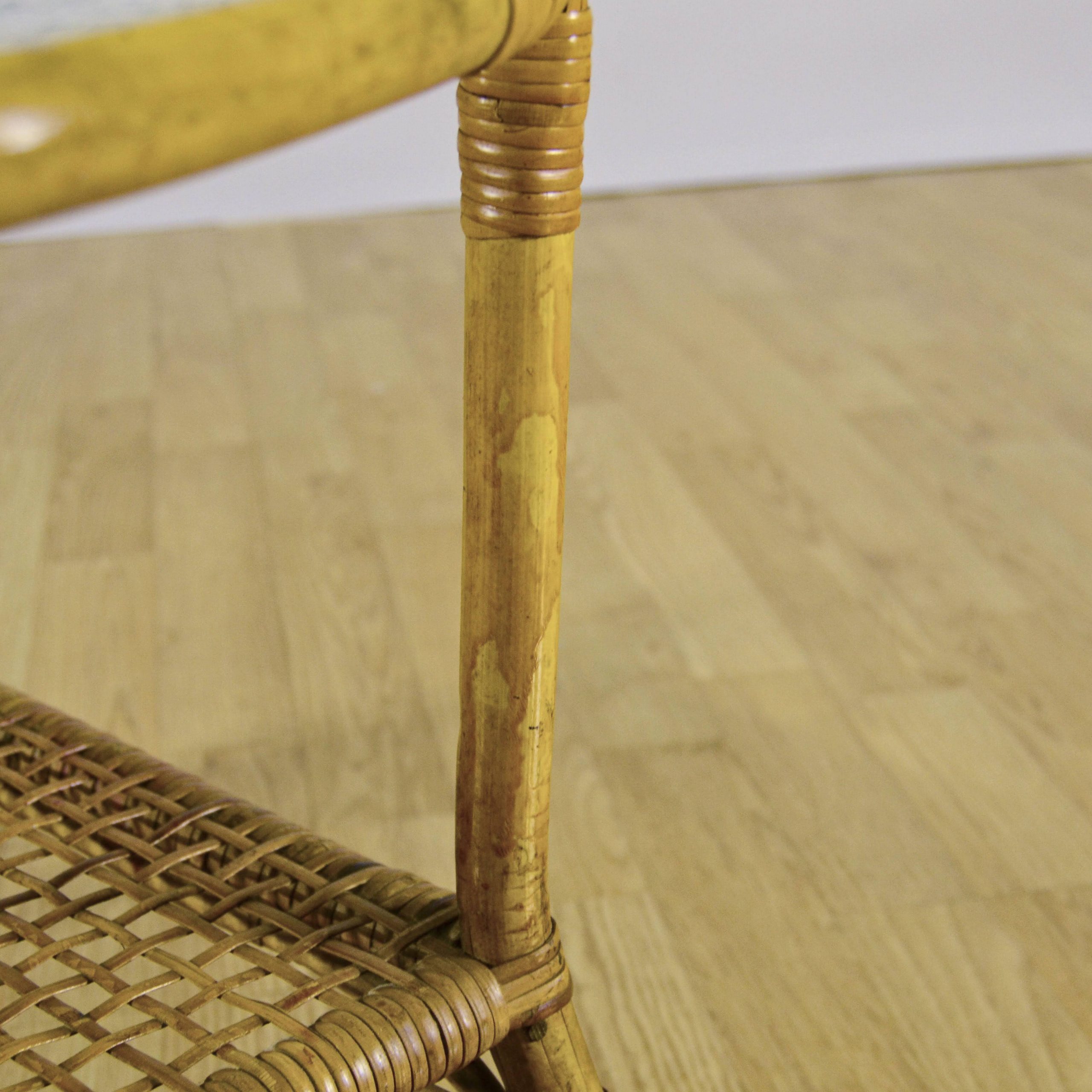 Tavolino da Caffè in Bambù e Rattan Anni '50 - immagine 12