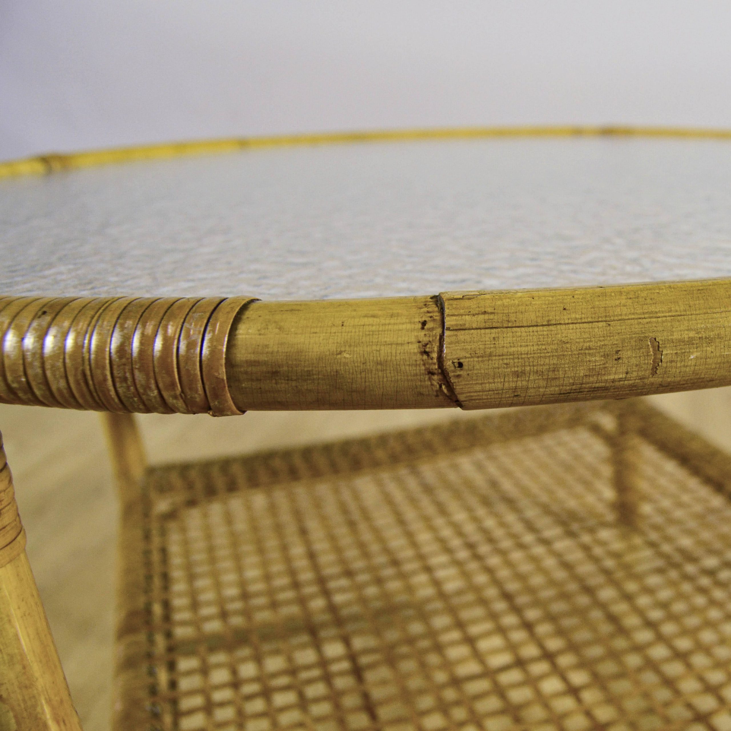 Tavolino da Caffè in Bambù e Rattan Anni '50 - immagine 15