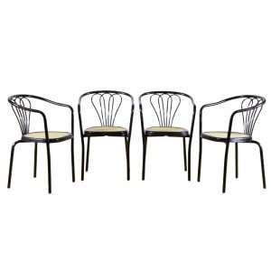 Set 4 Sedie da Giardino Finta Paglia di Vienna