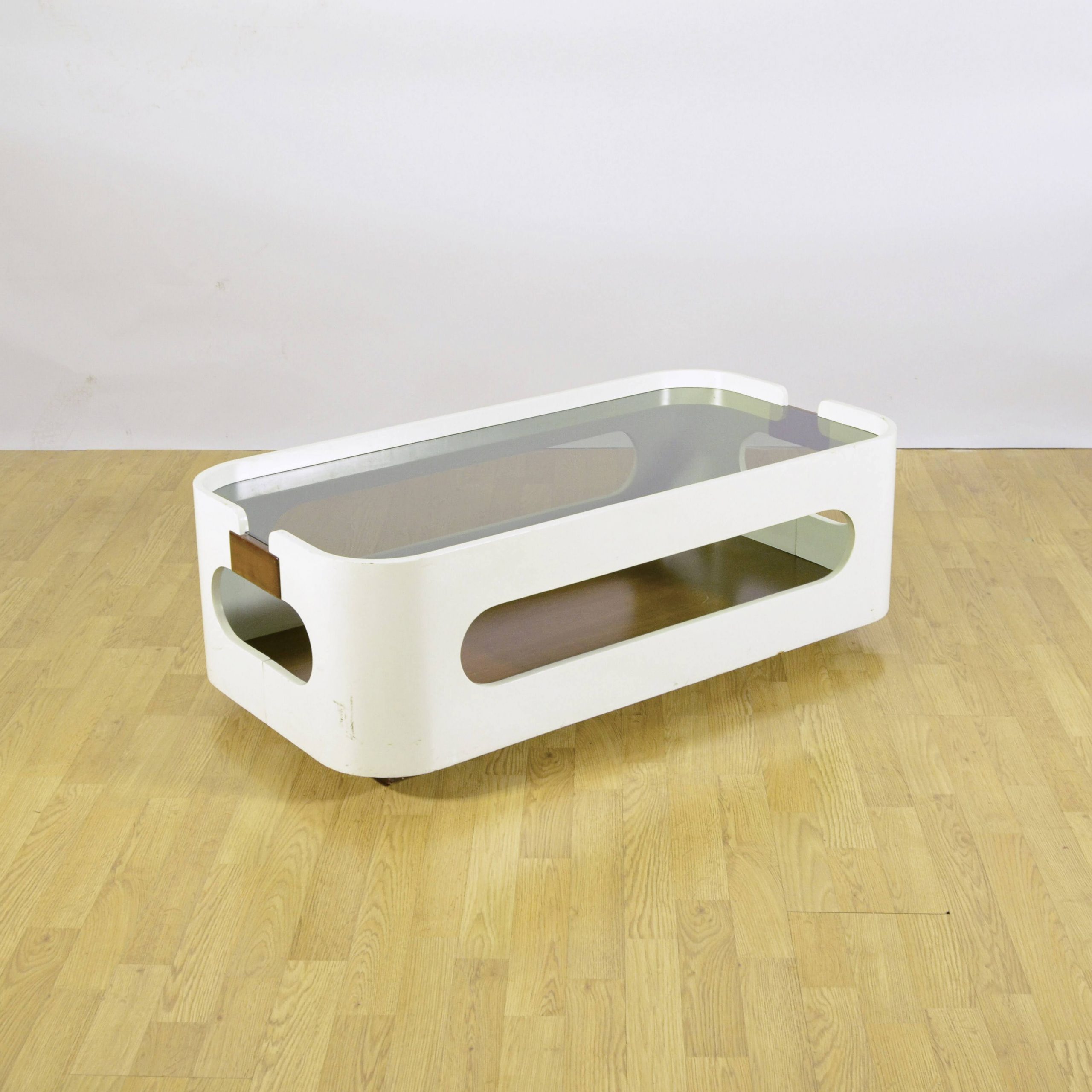 Tavolino Space Age Bianco attribuito a Joe Colombo 1970 - immagine 4