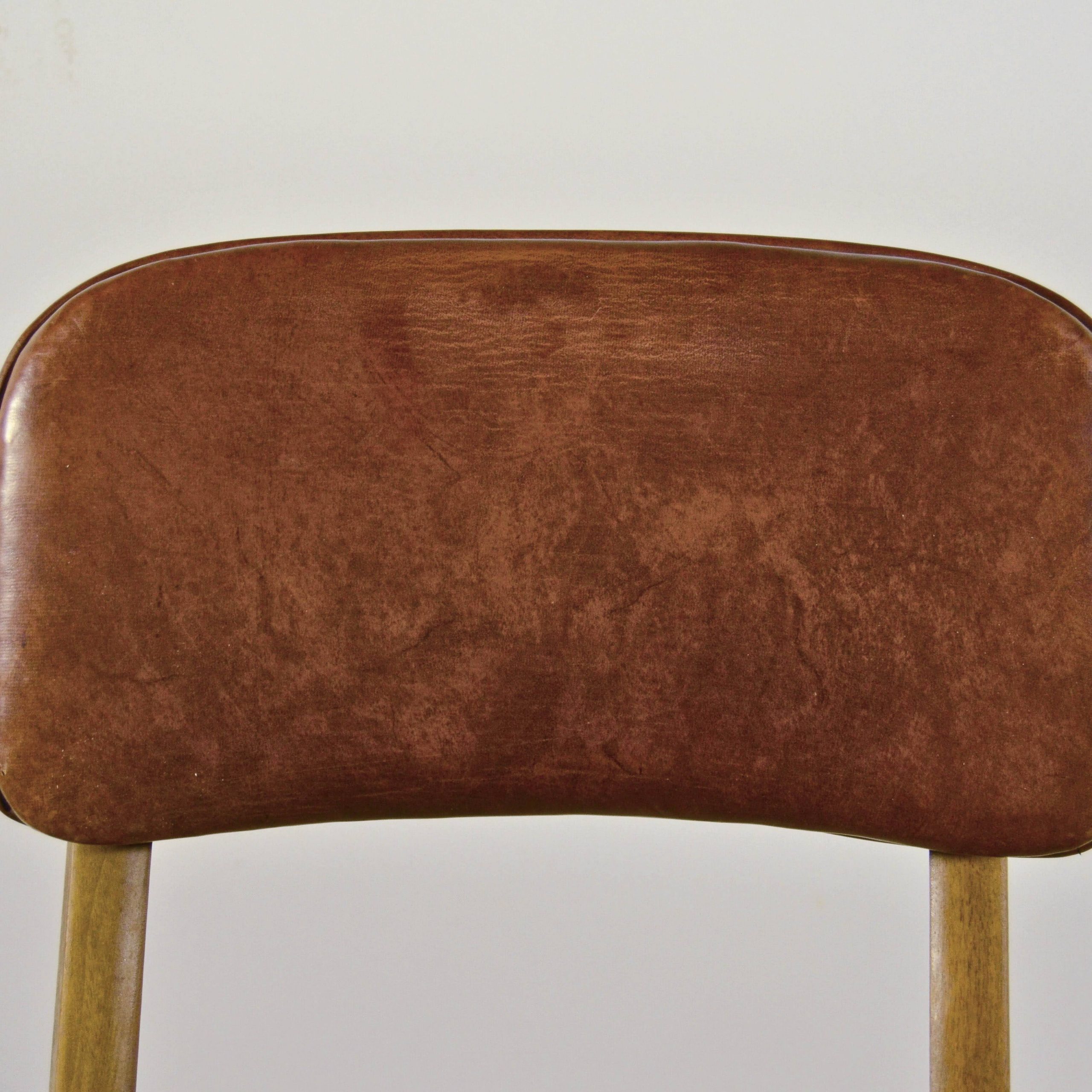 Sedia Girevole da Ufficio in Legno e PellePrimi '900 - immagine 7