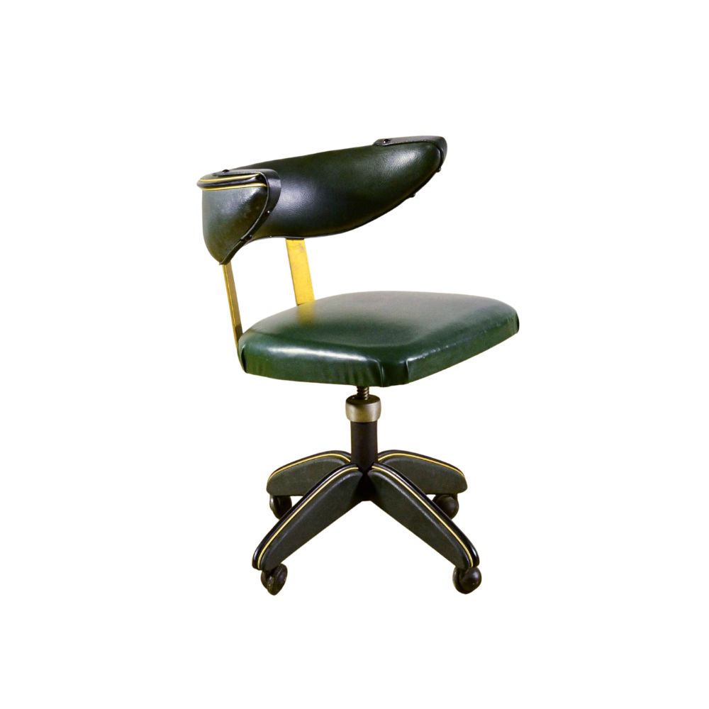 Sedia Girevole Mid-Century in Vinilpelle Anni '60