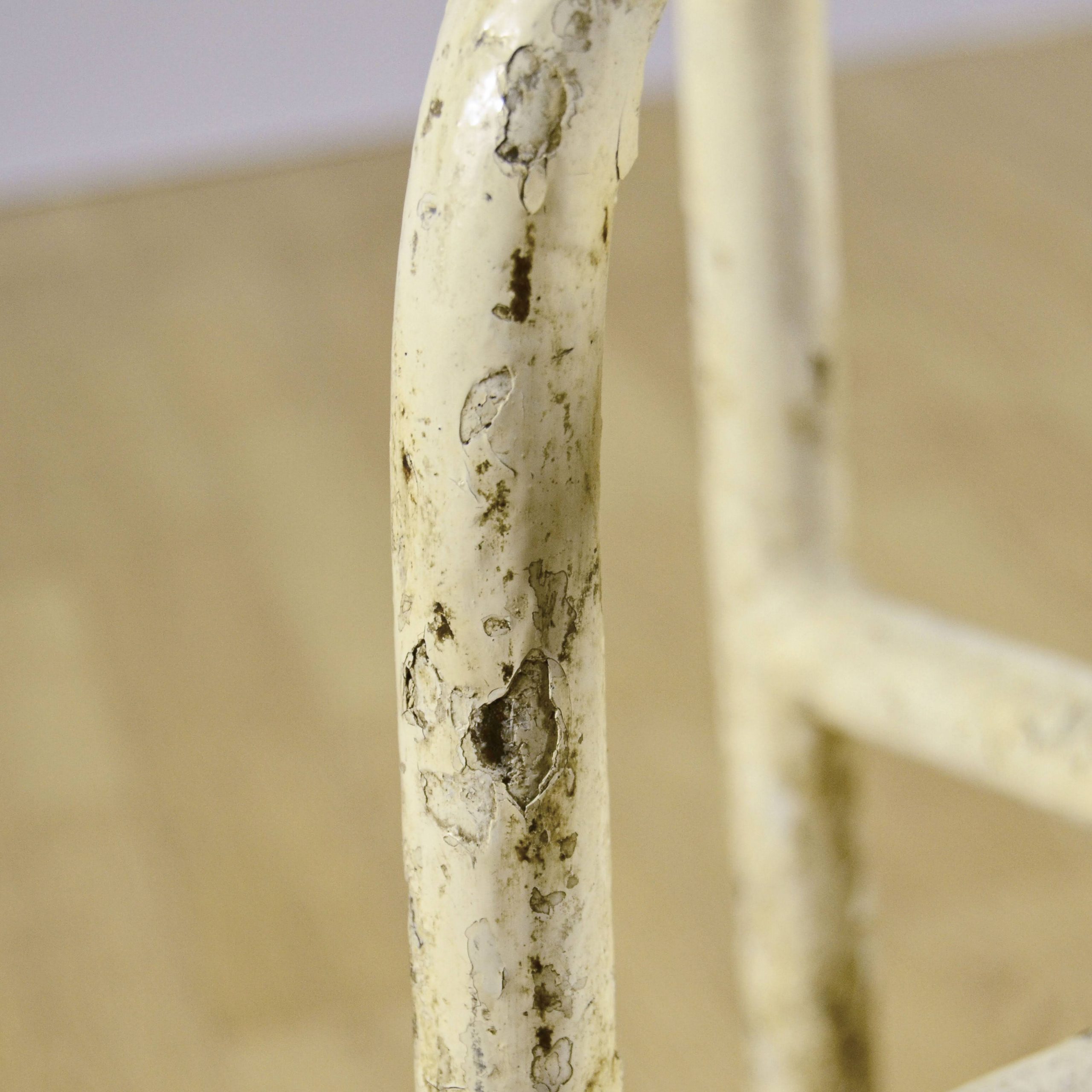 Sgabello Girevole Industrial Bianco Regolabile Anni '50 - immagine 8