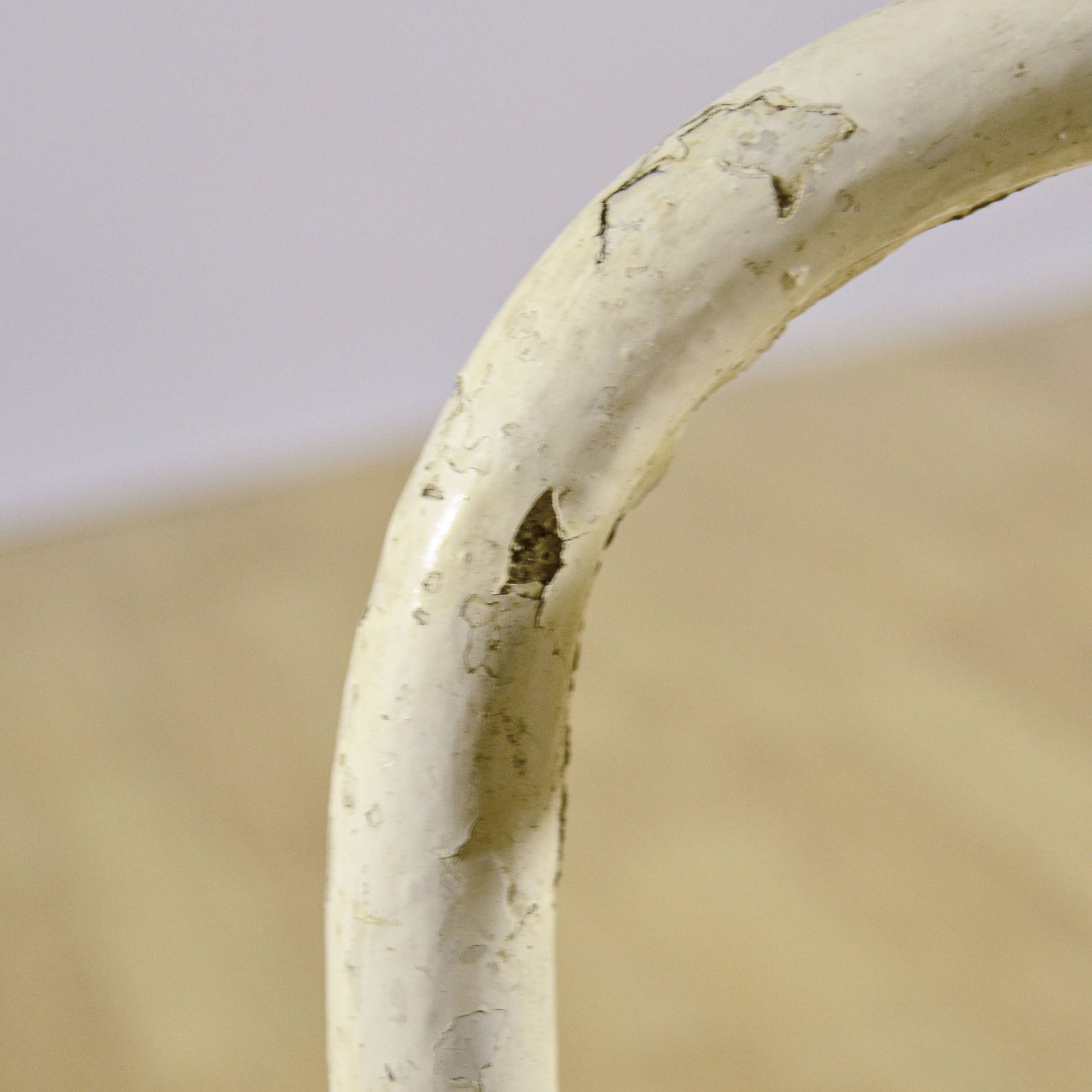 Sgabello Girevole Industrial Bianco Regolabile Anni '50 - immagine 9