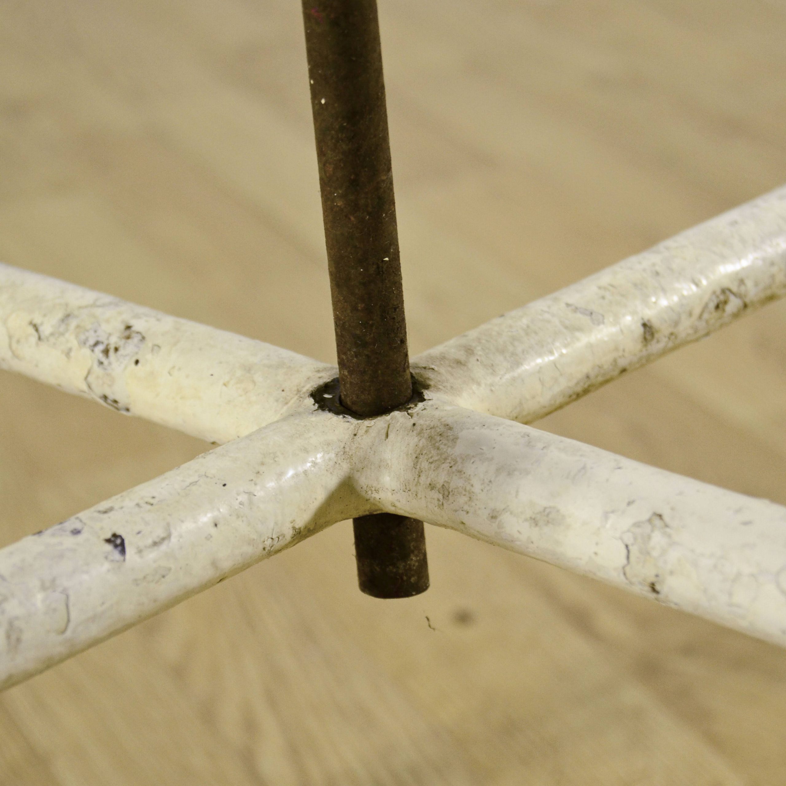 Sgabello Girevole Industrial Bianco Regolabile Anni '50 - immagine 10