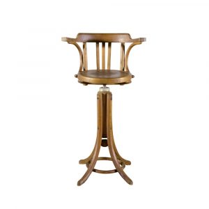 Sedia Girevole da Barbiere in Faggio Curvato Anni '20