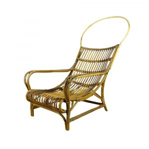 Poltrona Lounge High Back in Bambù e Rattan