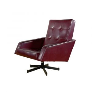 Poltrona Lounge Girevole Rockabilly Bordeaux