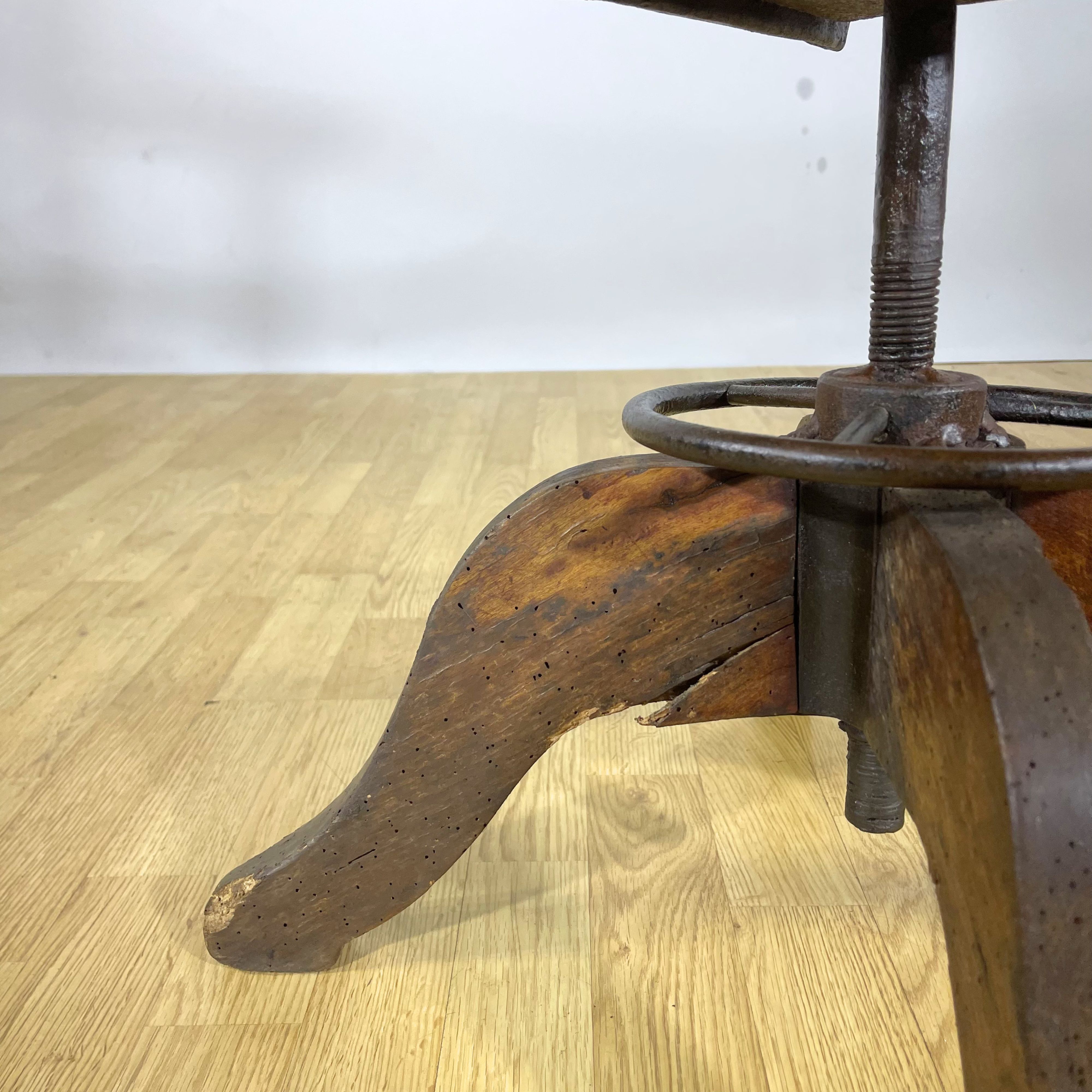 Sedia da Barbiere Girevole Vintage con Poggiatesta - immagine 12