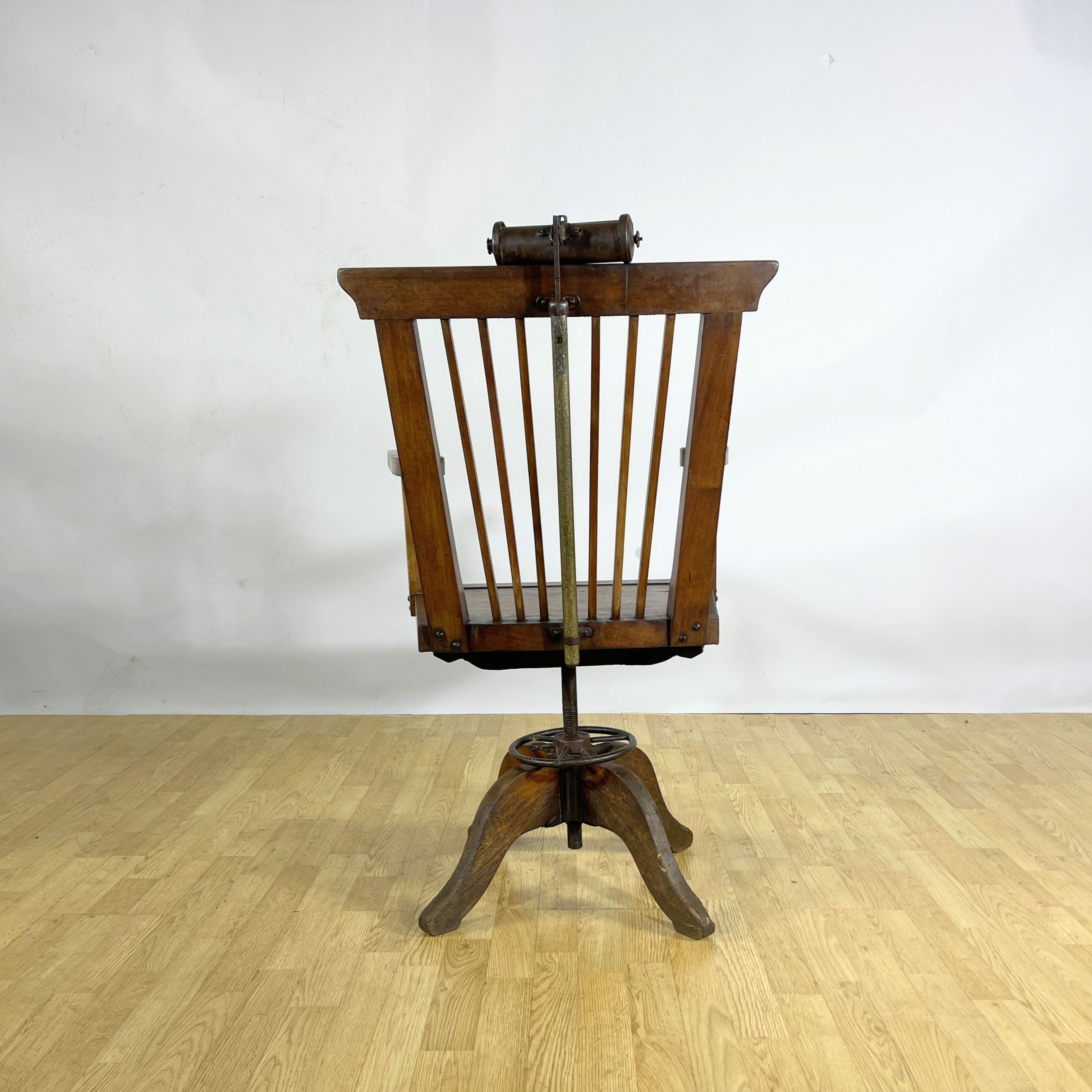 Sedia da Barbiere Girevole Vintage con Poggiatesta - immagine 6