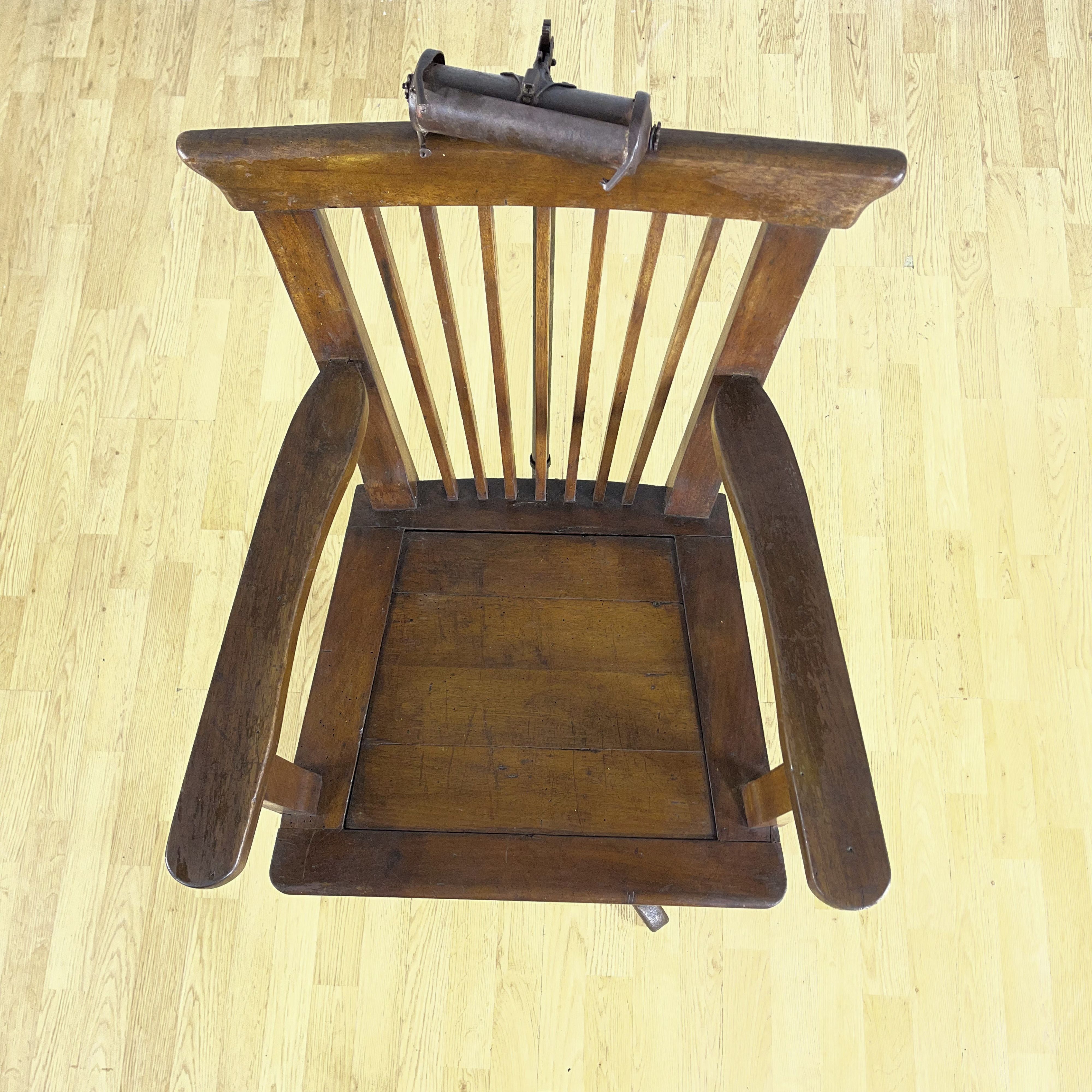 Sedia da Barbiere Girevole Vintage con Poggiatesta - immagine 7
