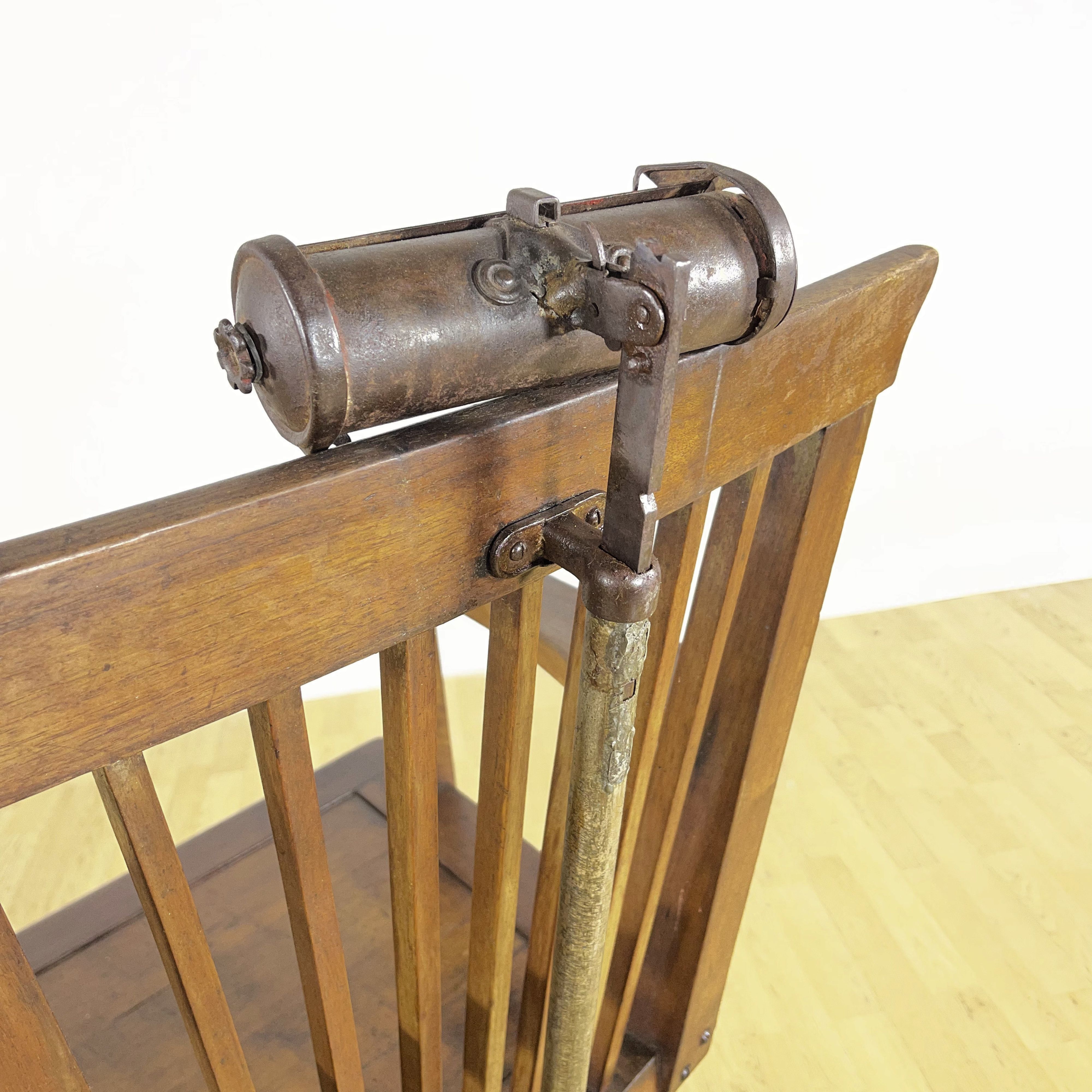 Sedia da Barbiere Girevole Vintage con Poggiatesta - immagine 10