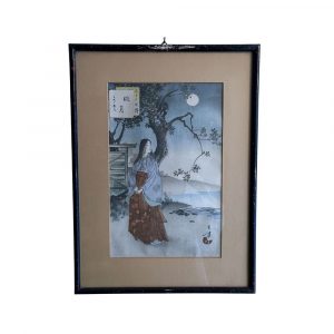 Litografia "Guardando la Luna" di Mizuno Toshikata 1890