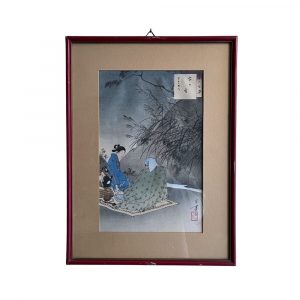 Litografia "Il Suono degli Insetti" di Mizuno Toshikata 1890