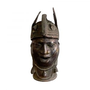 Testa in Bronzo "Oba" Yoruba del Regno Benin